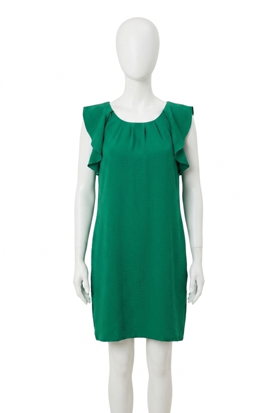NEW MOLLY BRACKEN ruffle sleeve dress in green